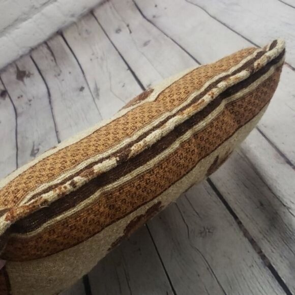 Vintage Folk Art  Grandmacore Birds Brown Tan Throw Pillow - Picture 6 of 10